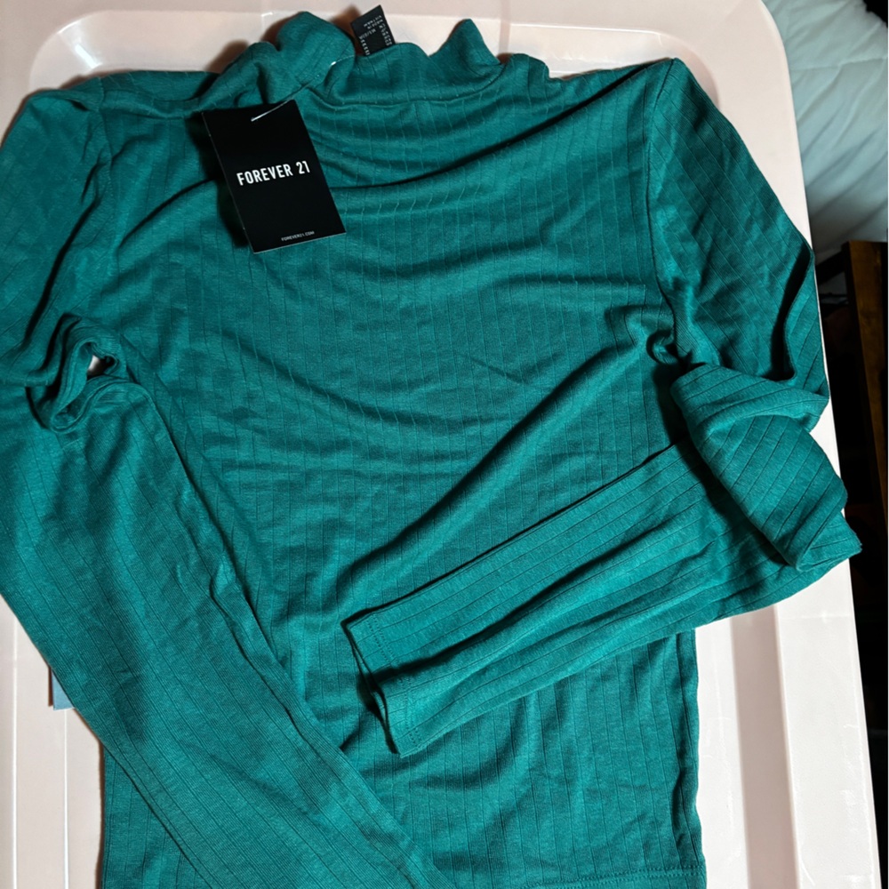 Forever 21 Teal Ribbed Top
